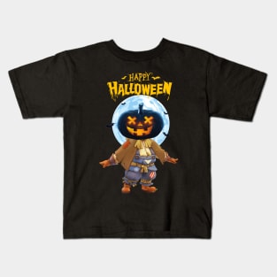 Happy Halloween Pumpkin Scarecrow Kids T-Shirt